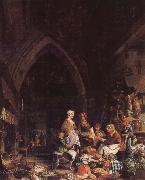 Cuvelier Hippolythe Les Halles de Saint-Omer oil painting